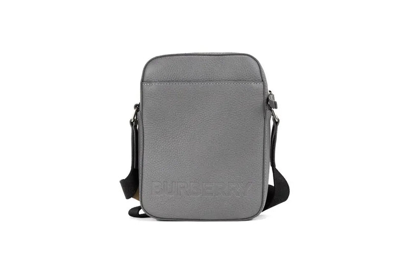 Burberry Thornton Small Grey Embossed Leather Crossbody Handbag JV Deals