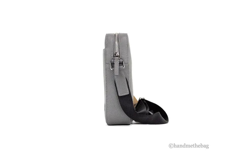 Burberry Thornton Small Grey Embossed Leather Crossbody Handbag JV Deals