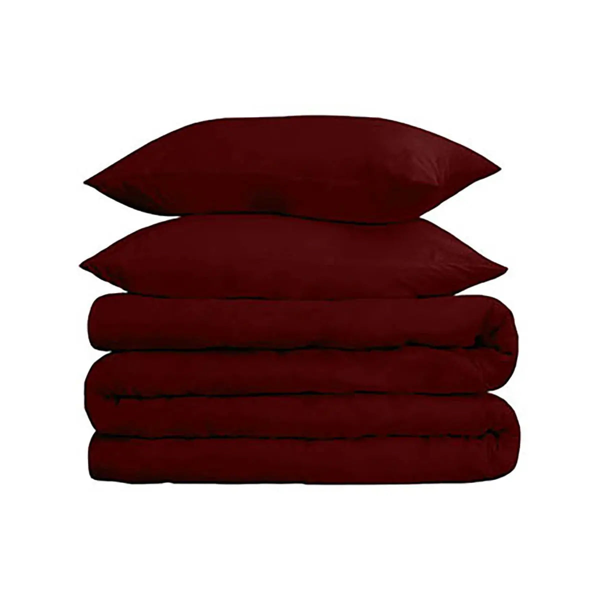 Burgundy Twin Cotton Blend 650 Thread Count Washable Duvet Cover Set Homeroots Bed & Bath
