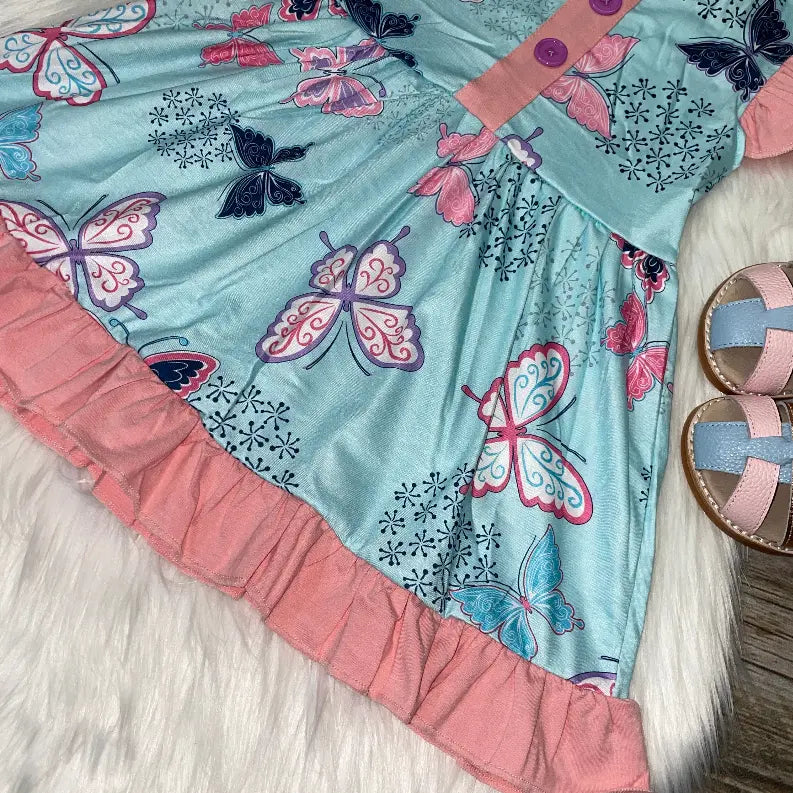 Butterfly Flutter Sleeve Dress Stella Bean Clothing