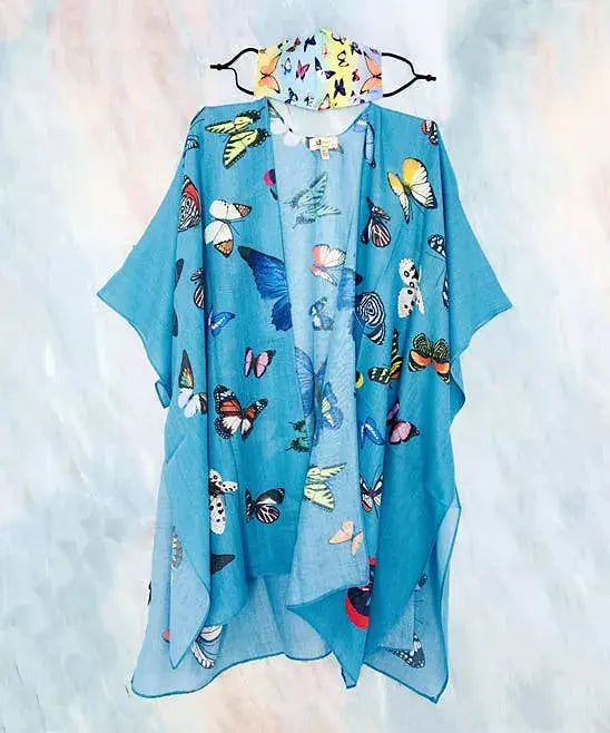 Butterfly Kimono with Mask Set (2 Pieces) JC Sunny Fashion