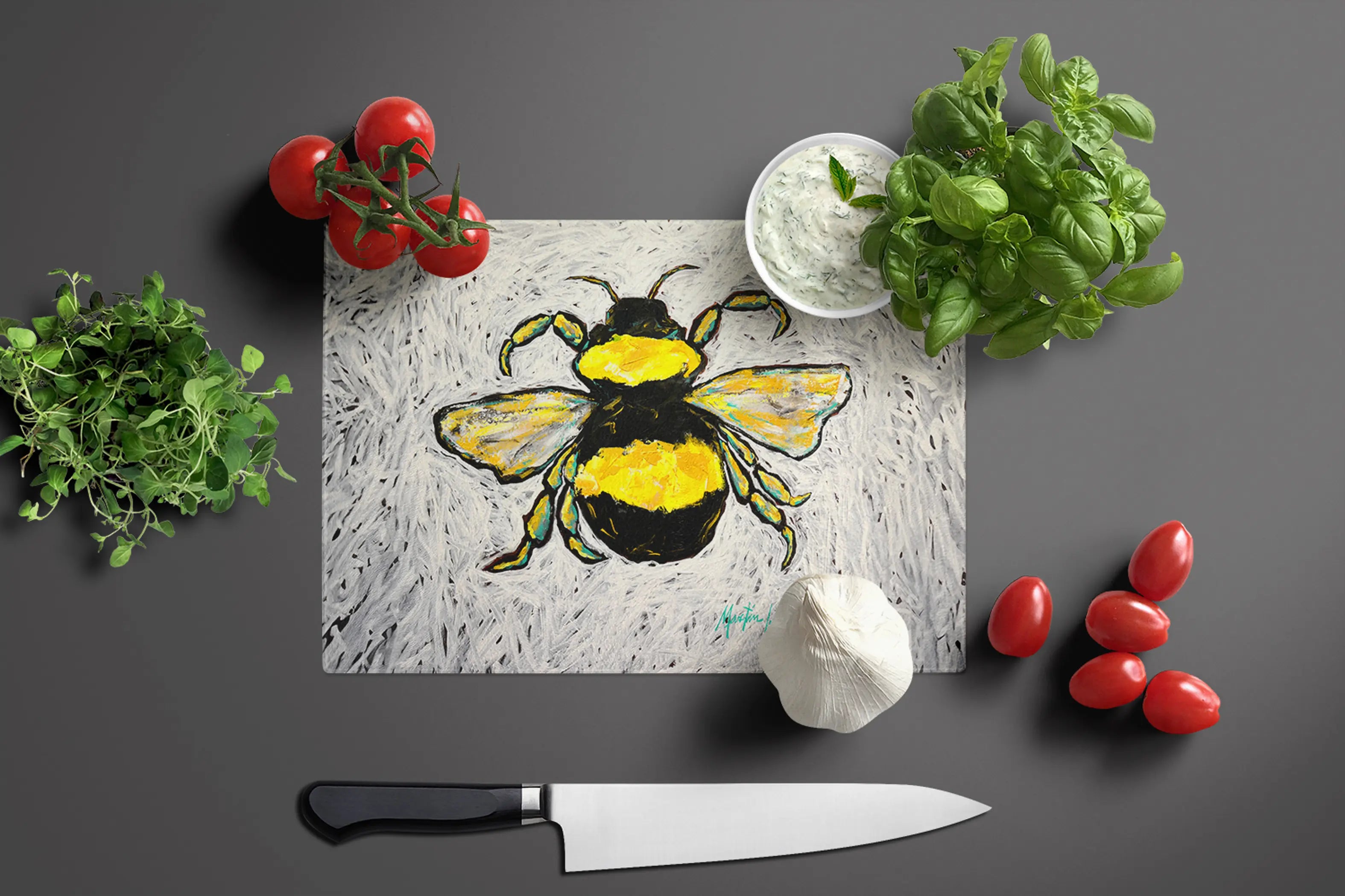Buzzbee Bumblebee Glass Cutting Board Caroline's Treasures