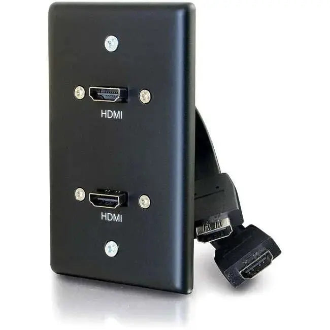 C2G-Single-Gang-Wall-Plate-with-Dual-HDMI-Pigtails-Black-C2G-335388368