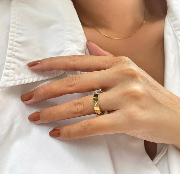 CARRIE 18K GOLD PAVE RING Mai Desiree
