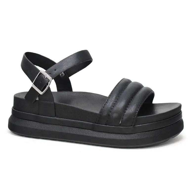 CASSIDY Women's Puff Seam Sandal With Ankle Strap Yoki Fashion