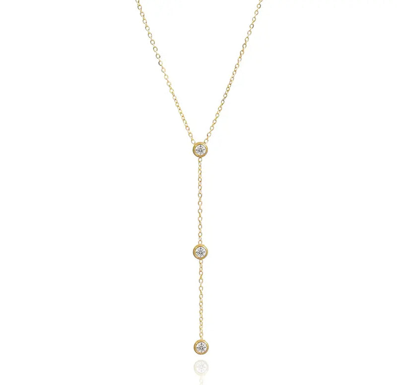 CATALINA CZ DIMAOND LARIAT CHAIN NECKLACE Mai Desiree