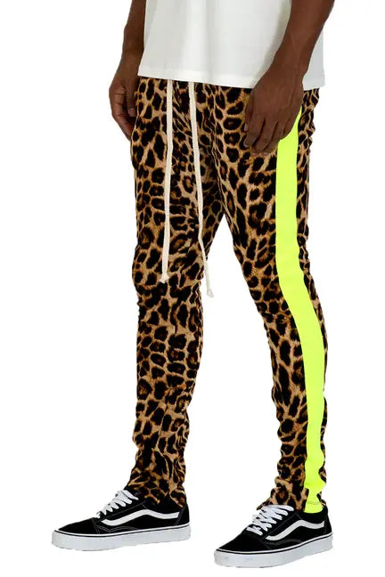 CHEETAH PRINT STRIPE TRACK PANTS WEIV