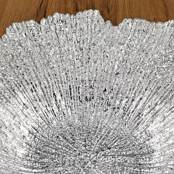 CORAL Gilded Glass Centerpiece Bowl Red Pomegranate Collection