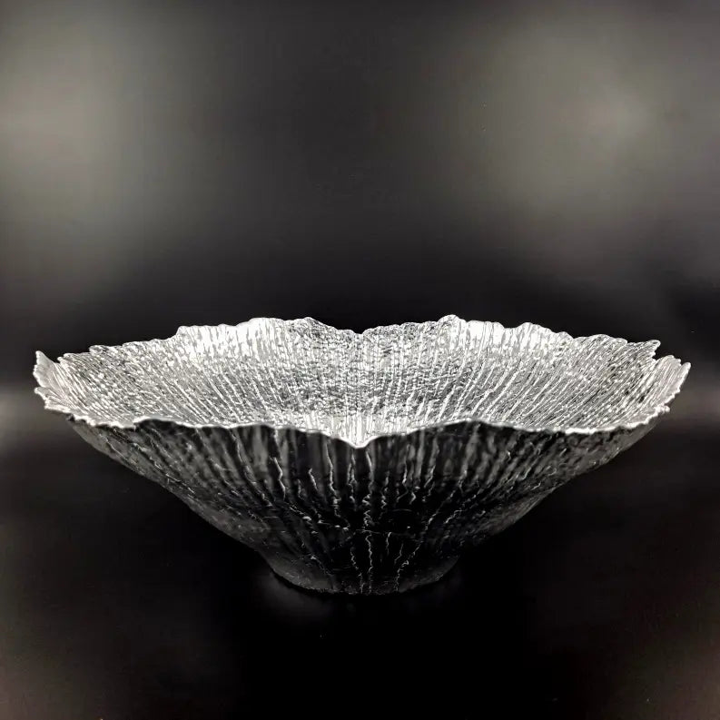 CORAL Gilded Glass Centerpiece Bowl Red Pomegranate Collection
