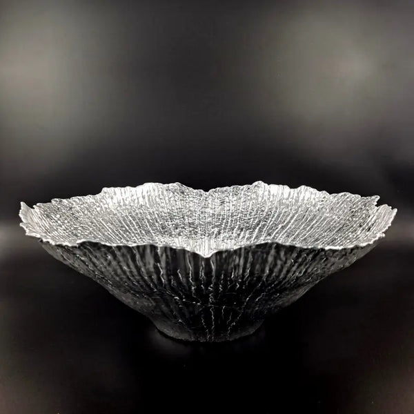 CORAL Gilded Glass Centerpiece Bowl Red Pomegranate Collection