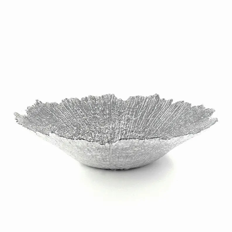 CORAL Gilded Glass Centerpiece Bowl Red Pomegranate Collection
