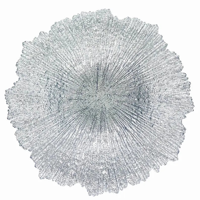 CORAL Gilded Glass Centerpiece Bowl Red Pomegranate Collection