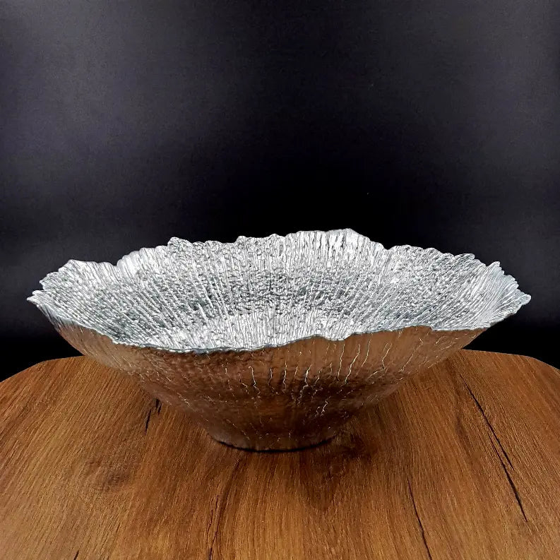 CORAL Gilded Glass Centerpiece Bowl Red Pomegranate Collection