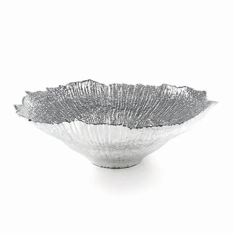 CORAL Gilded Glass Centerpiece Bowl Red Pomegranate Collection