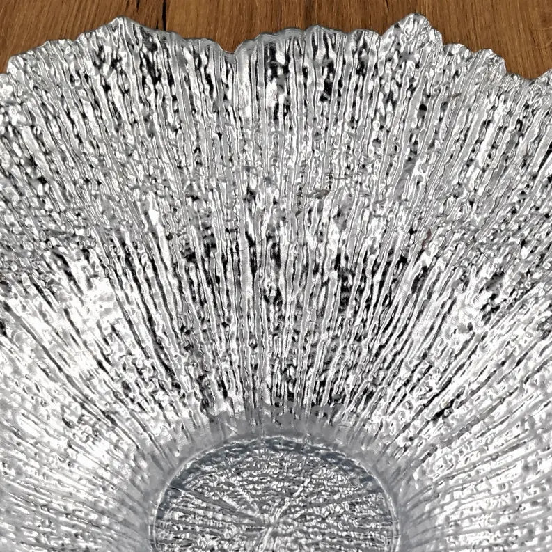 CORAL Gilded Glass Centerpiece Bowl Red Pomegranate Collection