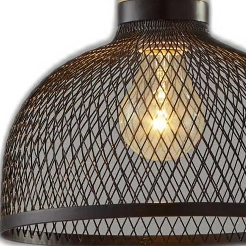 Caged Black Metal Small Ceiling Pendant Homeroots Lighting