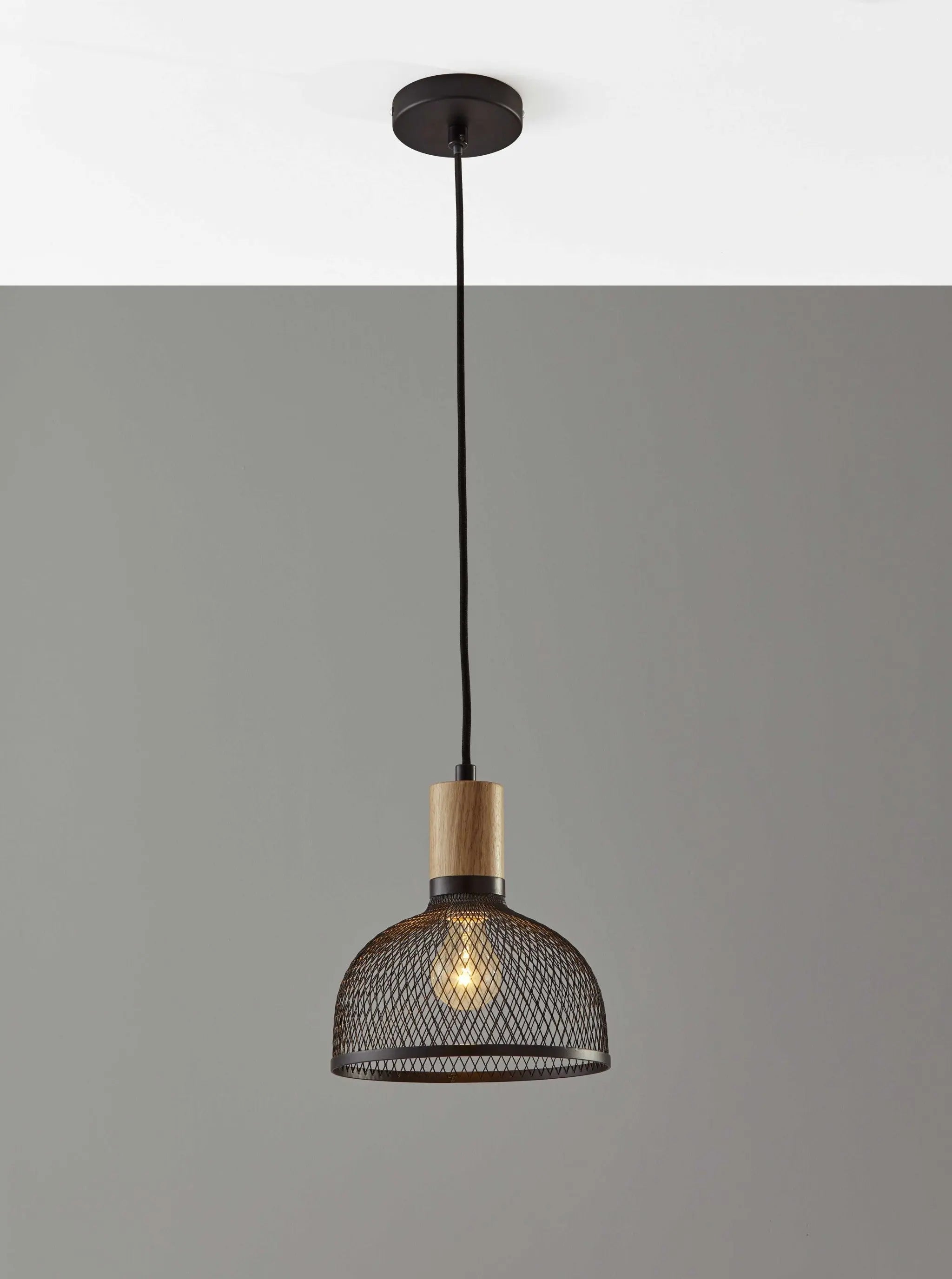 Caged Black Metal Small Ceiling Pendant Homeroots Lighting