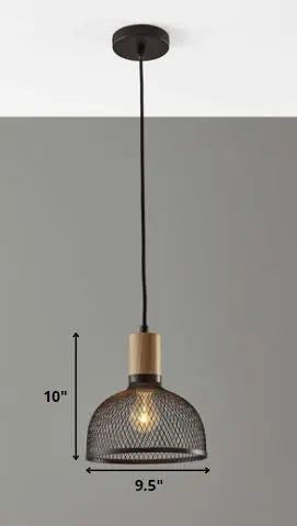 Caged Black Metal Small Ceiling Pendant Homeroots Lighting