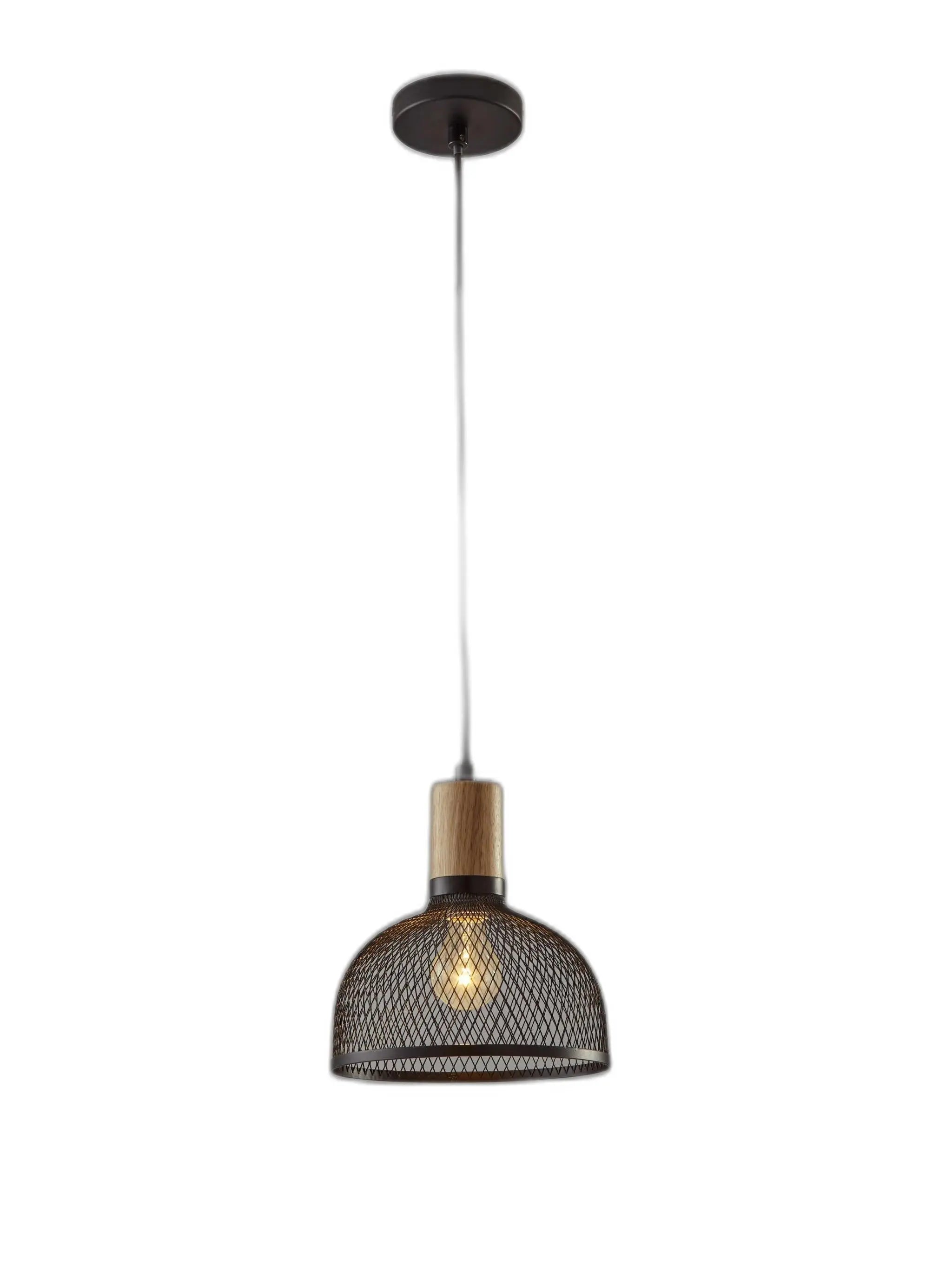 Caged Black Metal Small Ceiling Pendant Homeroots Lighting