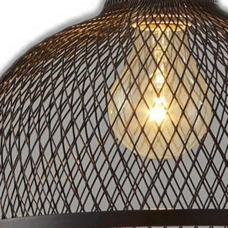 Caged Black Metal Small Ceiling Pendant Homeroots Lighting