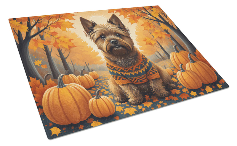 Cairn Terrier Fall Glass Cutting Board Caroline's Treasures