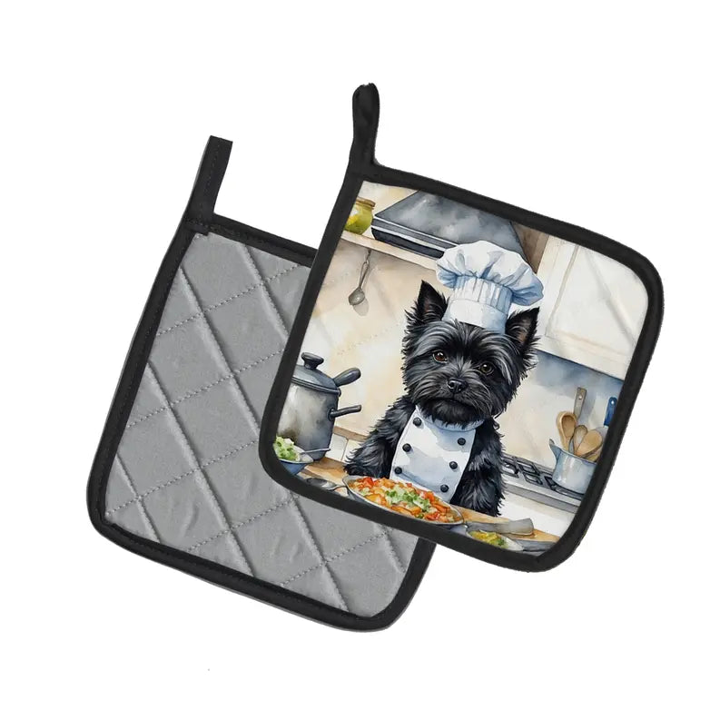 Cairn Terrier The Chef Pair of Pot Holders Caroline's Treasures