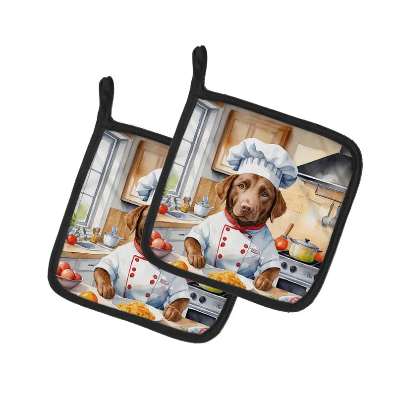 Cairn Terrier The Chef Pair of Pot Holders Caroline's Treasures