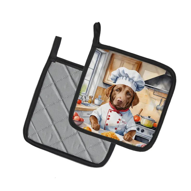 Cairn Terrier The Chef Pair of Pot Holders Caroline's Treasures