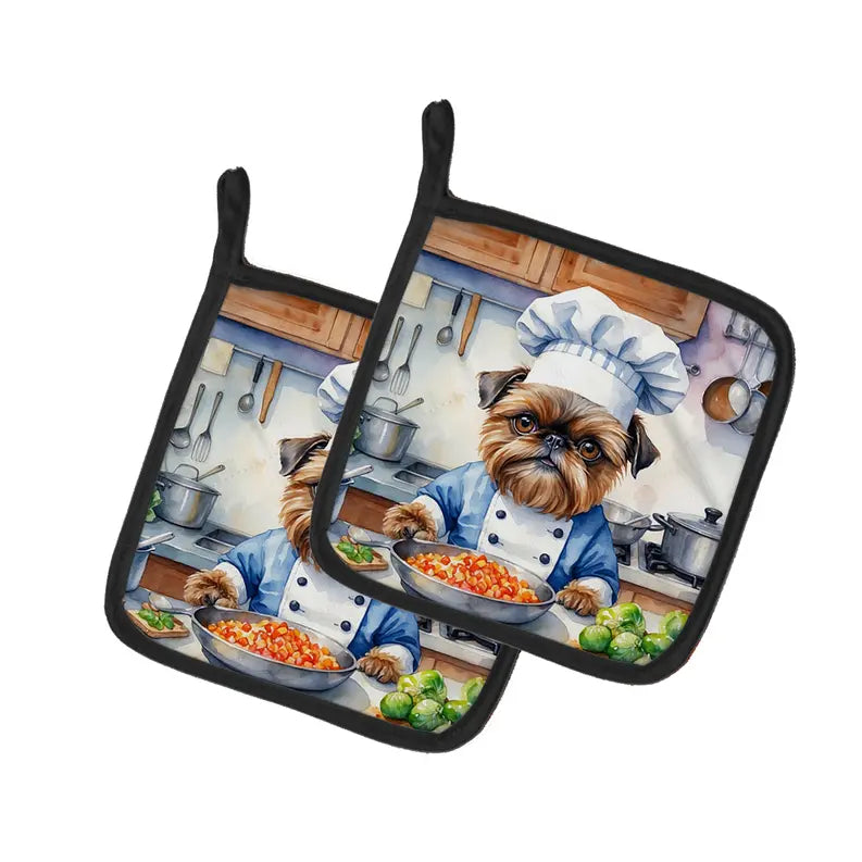 Cairn Terrier The Chef Pair of Pot Holders Caroline's Treasures