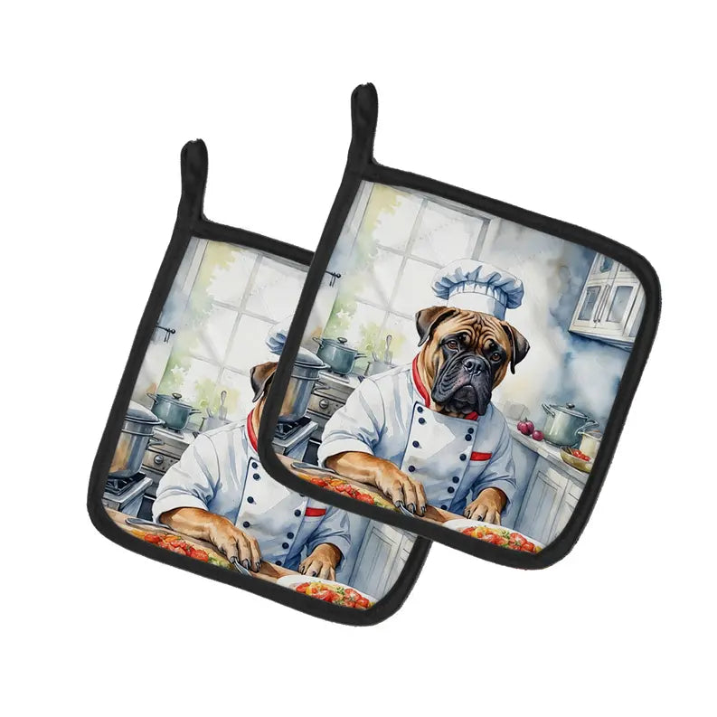 Cairn Terrier The Chef Pair of Pot Holders Caroline's Treasures