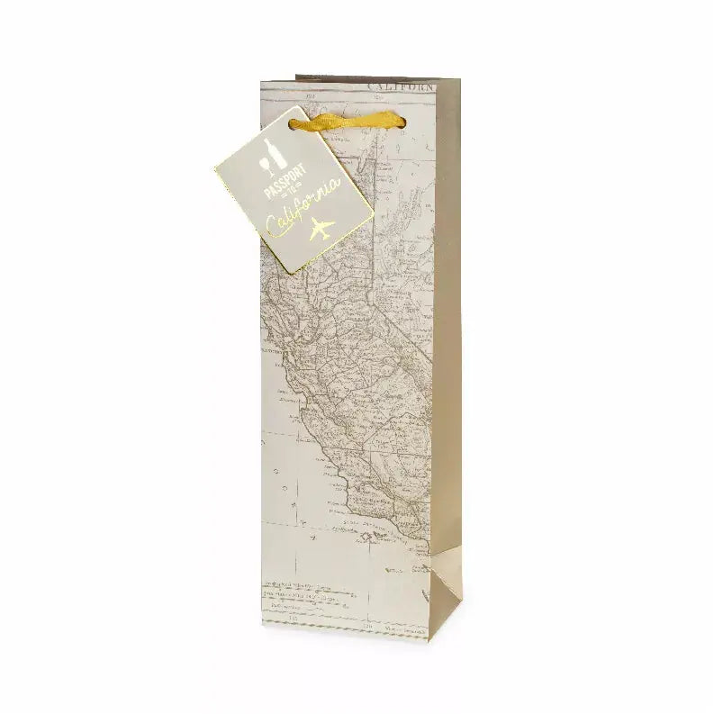California Wine Map Single-Bottle Bag By Cakewalk True Brands