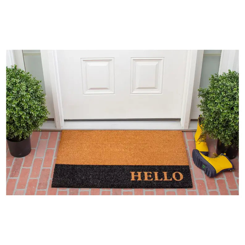Calloway Mills Hello Black Stripe Doormat Calloway Mills