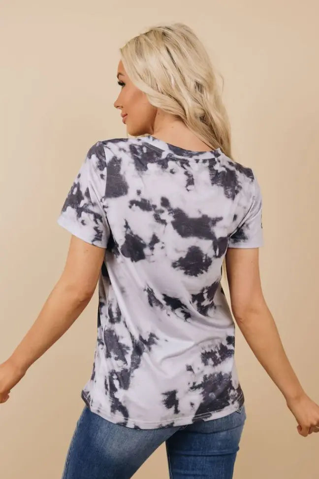 Calora Tie Dye V Neck Tee Stay Warm in Style