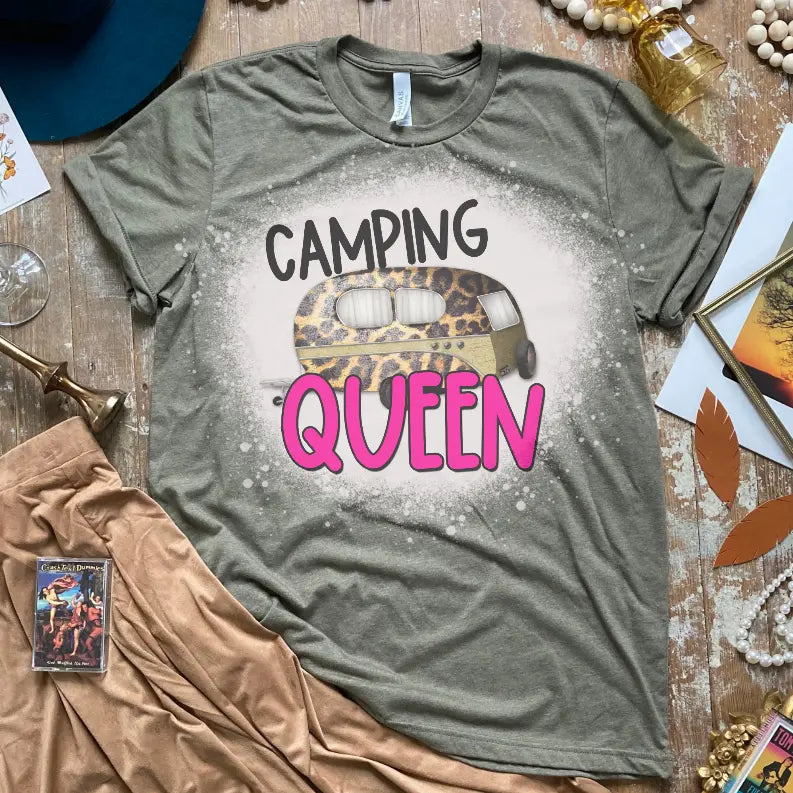 Camping Queen Bleached Shirt CK's Boutique