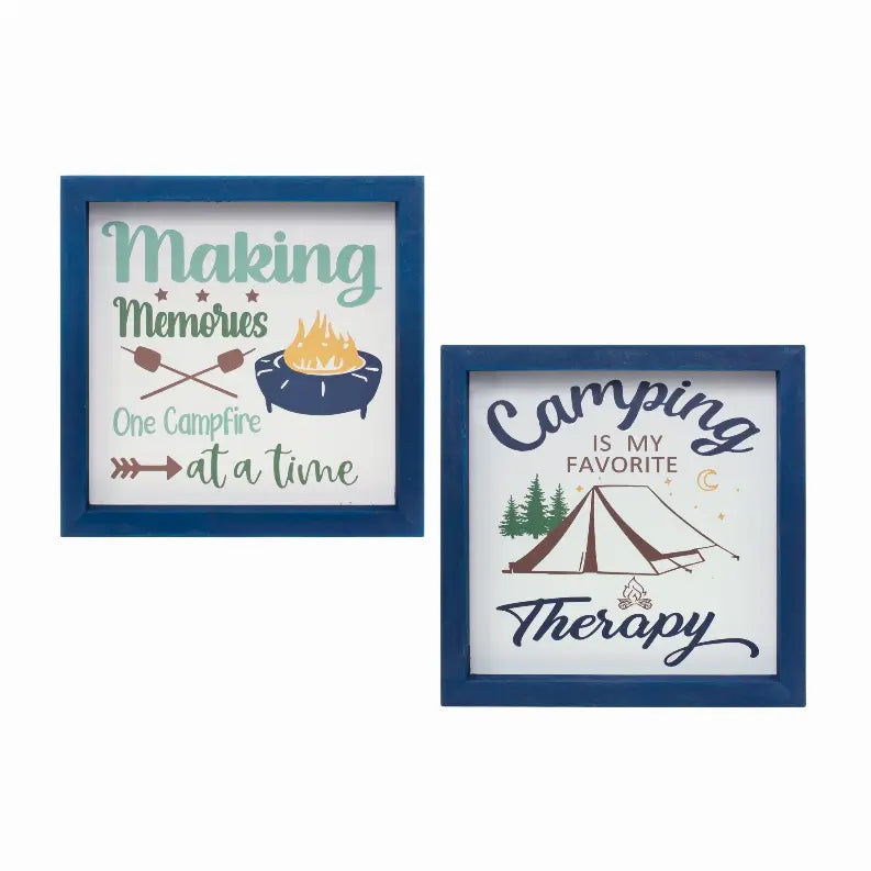 Camping Sign (Set of 4) 10"SQ MDF Melrose Intl.