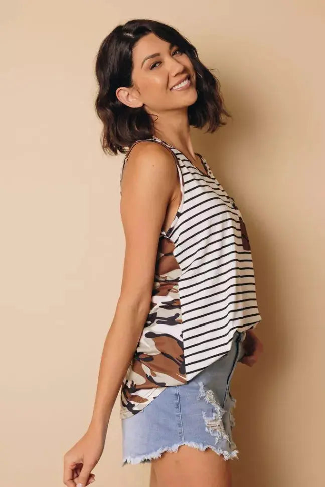 Candie Patterned Tank Stay Warm in Style