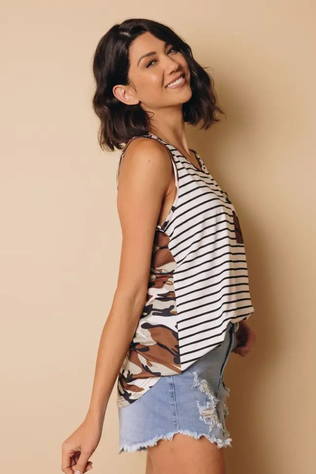 Candie Patterned Tank Stay Warm in Style