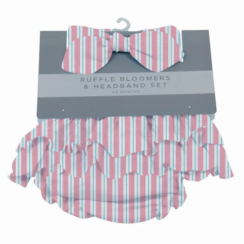 Candy Stripe Ruffle Bloomers and Headband Set Newcastle Classics