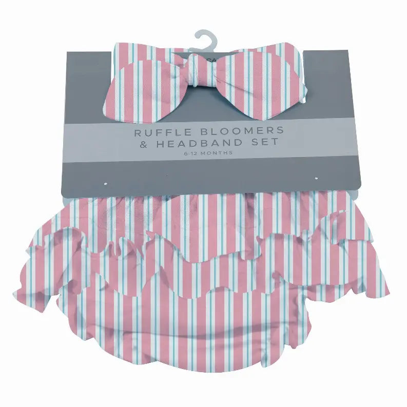 Candy Stripe Ruffle Bloomers and Headband Set Newcastle Classics