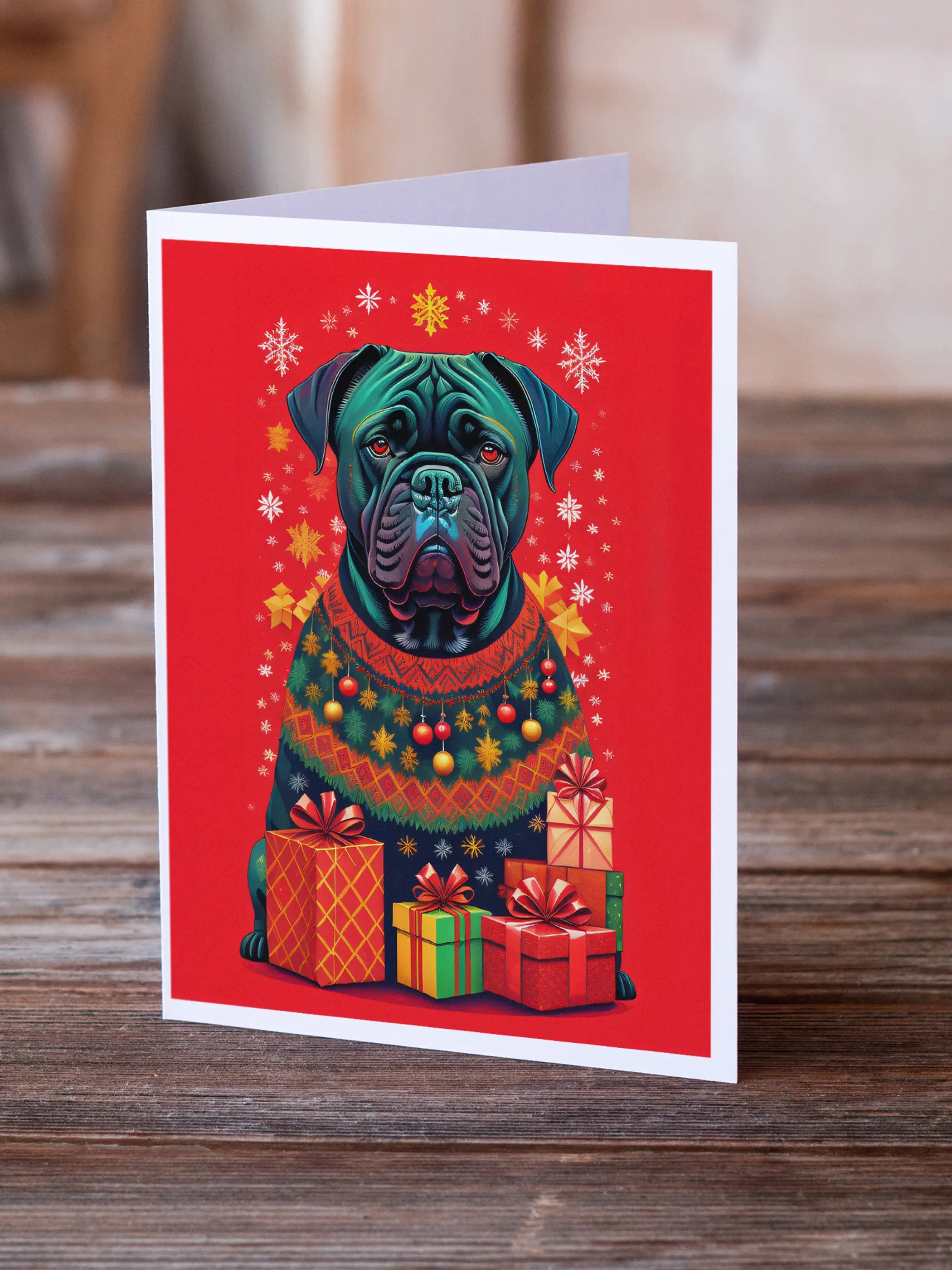 Cane Corso Holiday Christmas Greeting Cards Pack of 8 Caroline's Treasures