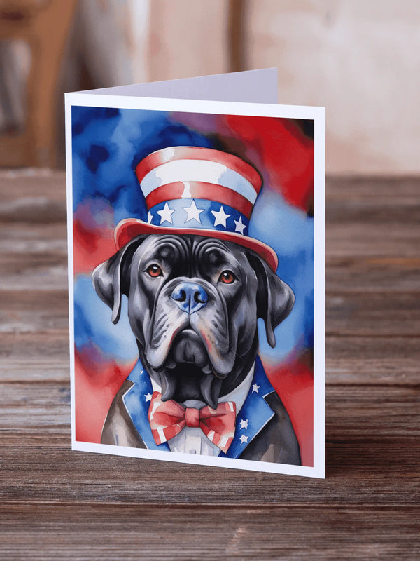 Cane Corso Patriotic American Greeting Cards Pack of 8 Caroline's Treasures