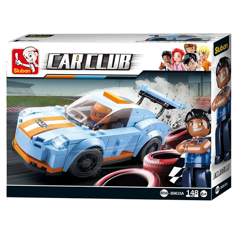 Car Club Leopard Race Car Building Brick Kit (148 pcs) Texas Toy Distribution