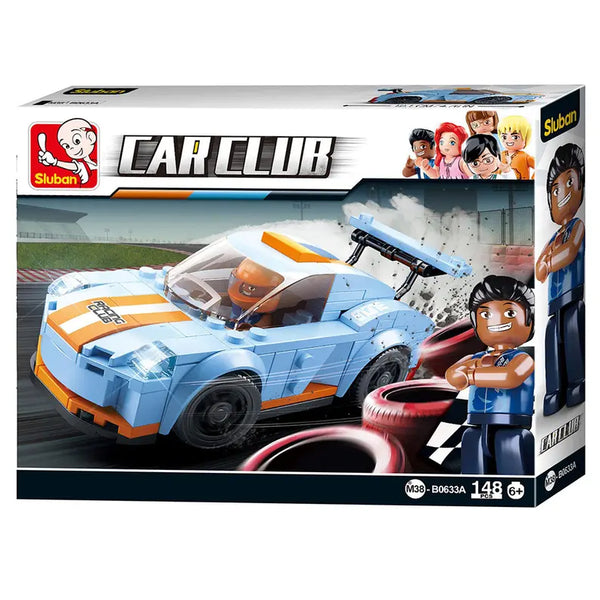 Car Club Leopard Race Car Building Brick Kit (148 pcs) Texas Toy Distribution