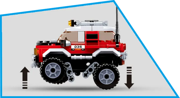 Car Club Offroad Building Brick Kit, Red (145 Pcs) Texas Toy Distribution