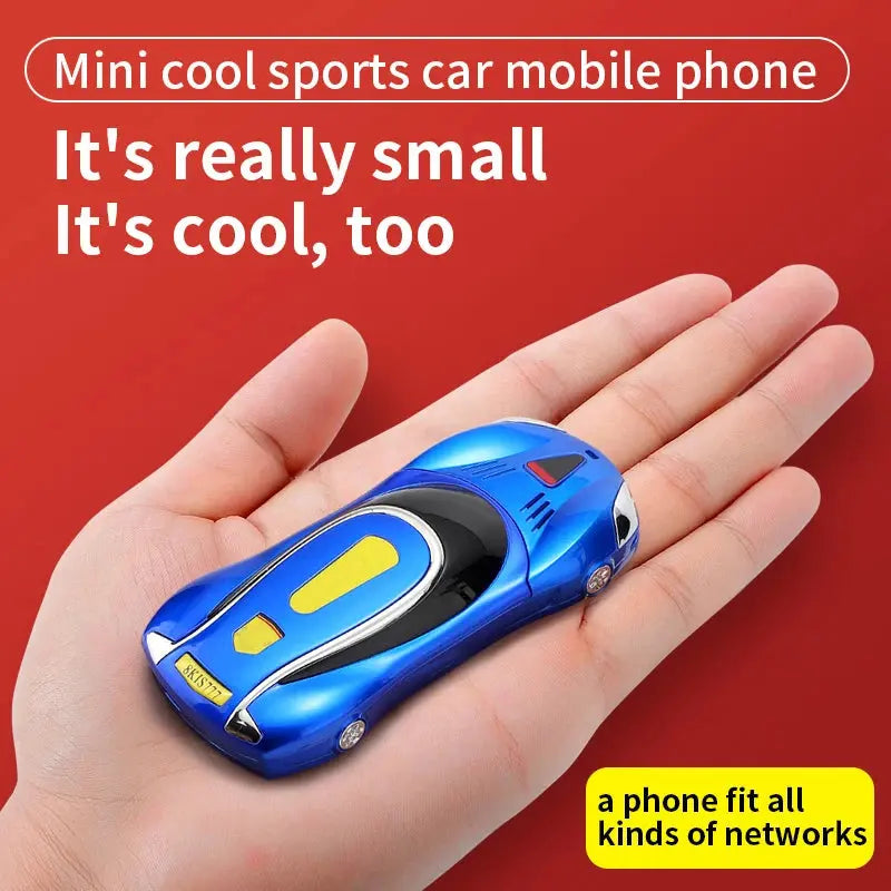 Car Model Mobile Phone 1.8 inch Push Button Mini Car Shape Key Student Dual Sim Telephone MP3 Real Vibration No Camera Cellphone GreatEagleInc
