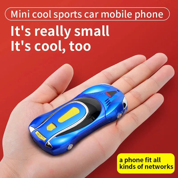 Car Model Mobile Phone 1.8 inch Push Button Mini Car Shape Key Student Dual Sim Telephone MP3 Real Vibration No Camera Cellphone GreatEagleInc