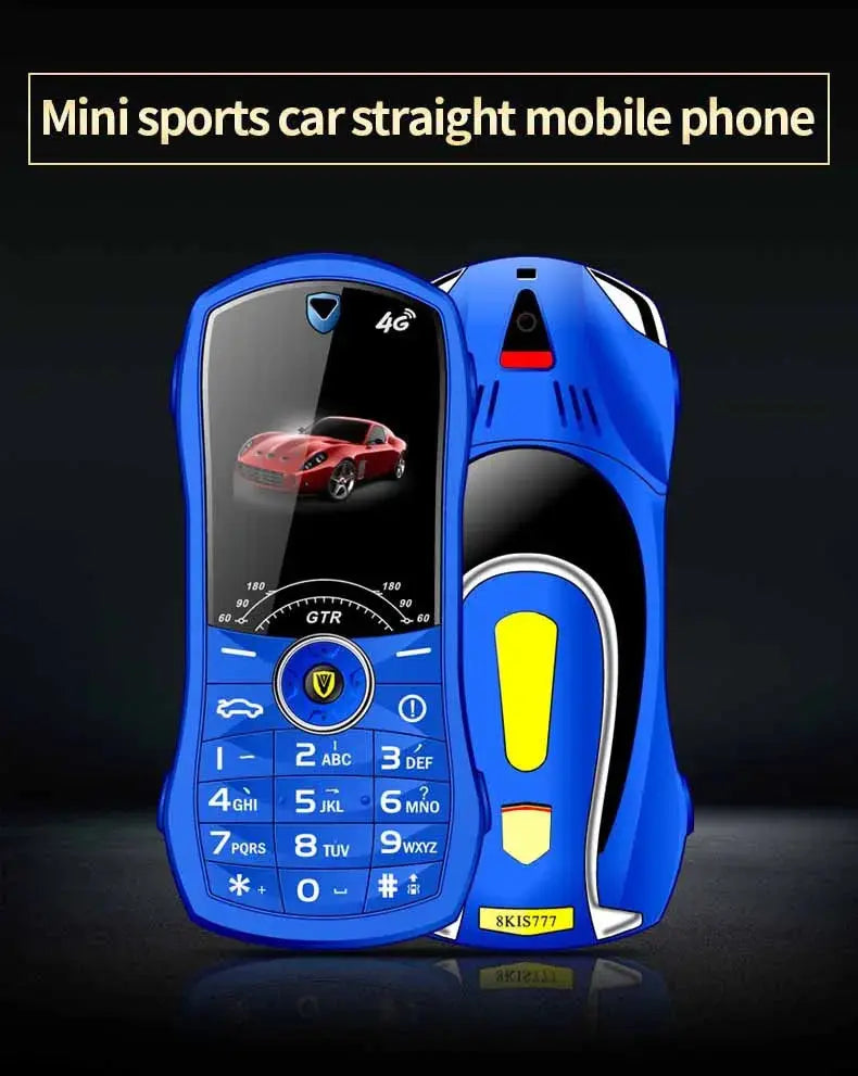 Car Model Mobile Phone 1.8 inch Push Button Mini Car Shape Key Student Dual Sim Telephone MP3 Real Vibration No Camera Cellphone GreatEagleInc