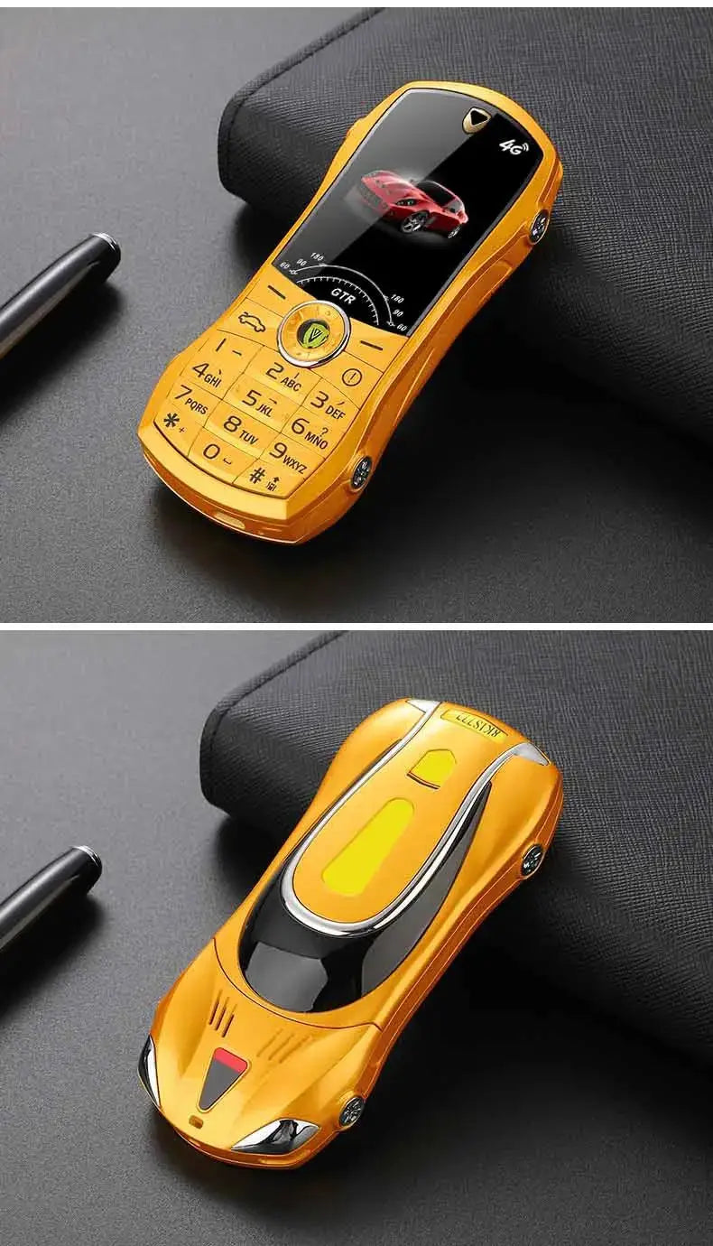 Car Model Mobile Phone 1.8 inch Push Button Mini Car Shape Key Student Dual Sim Telephone MP3 Real Vibration No Camera Cellphone GreatEagleInc