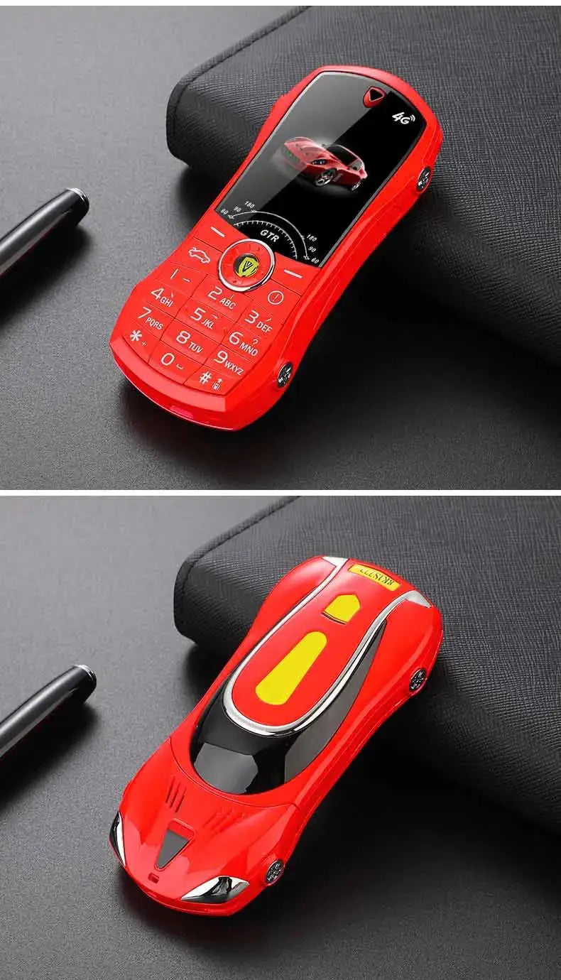 Car Model Mobile Phone 1.8 inch Push Button Mini Car Shape Key Student Dual Sim Telephone MP3 Real Vibration No Camera Cellphone GreatEagleInc