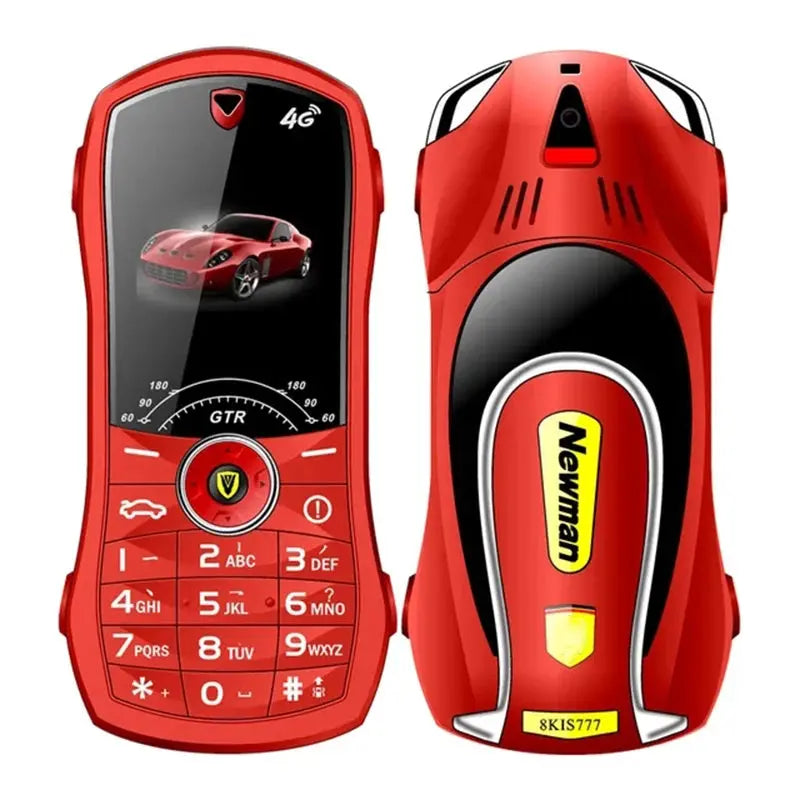 Car Model Mobile Phone 1.8 inch Push Button Mini Car Shape Key Student Dual Sim Telephone MP3 Real Vibration No Camera Cellphone GreatEagleInc